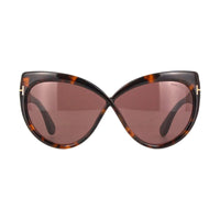 Tom Ford Sunglasses Butterfly Full Rim, Dark Havana Frame and Brown Lens FT119652E
