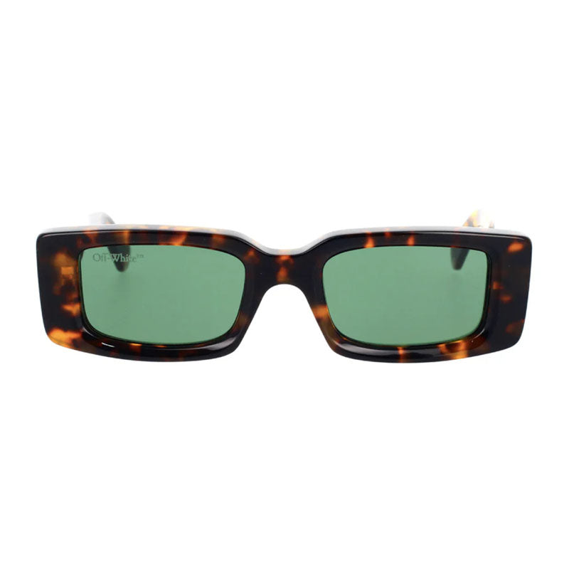 Off-White Off-White Sunglasses Rectangle Full Rim, Havana Frame and Green Lens OERI016ARTHUR6455