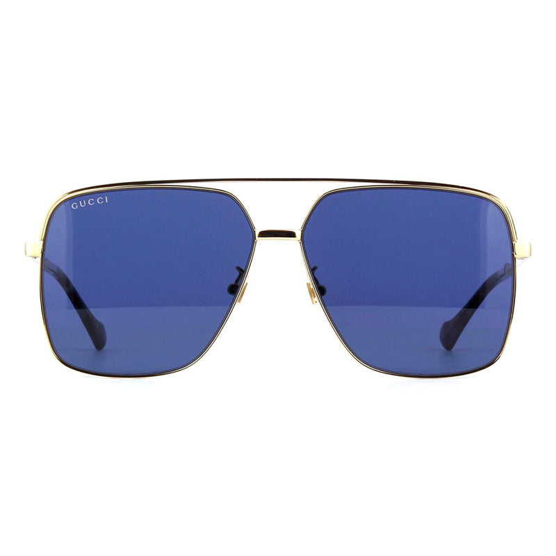 Gucci Gucci Aviator Full Rim, with a Gold frame and Blue Gold lens.