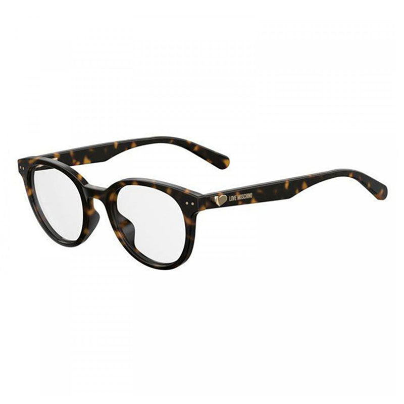 Moschino Eyeglasses Round Full Rim, Black Frame and Clear Demo Lenses Lens MOL518080700