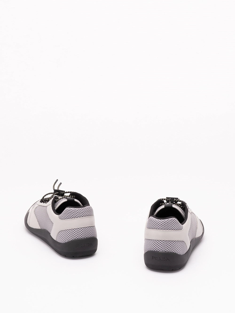 Prada Prada Men Speedrock Leather And Mesh Fabric Sneakers