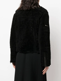 Tom Ford Curly Shearling Asymmetrical Zip Biker Jacket