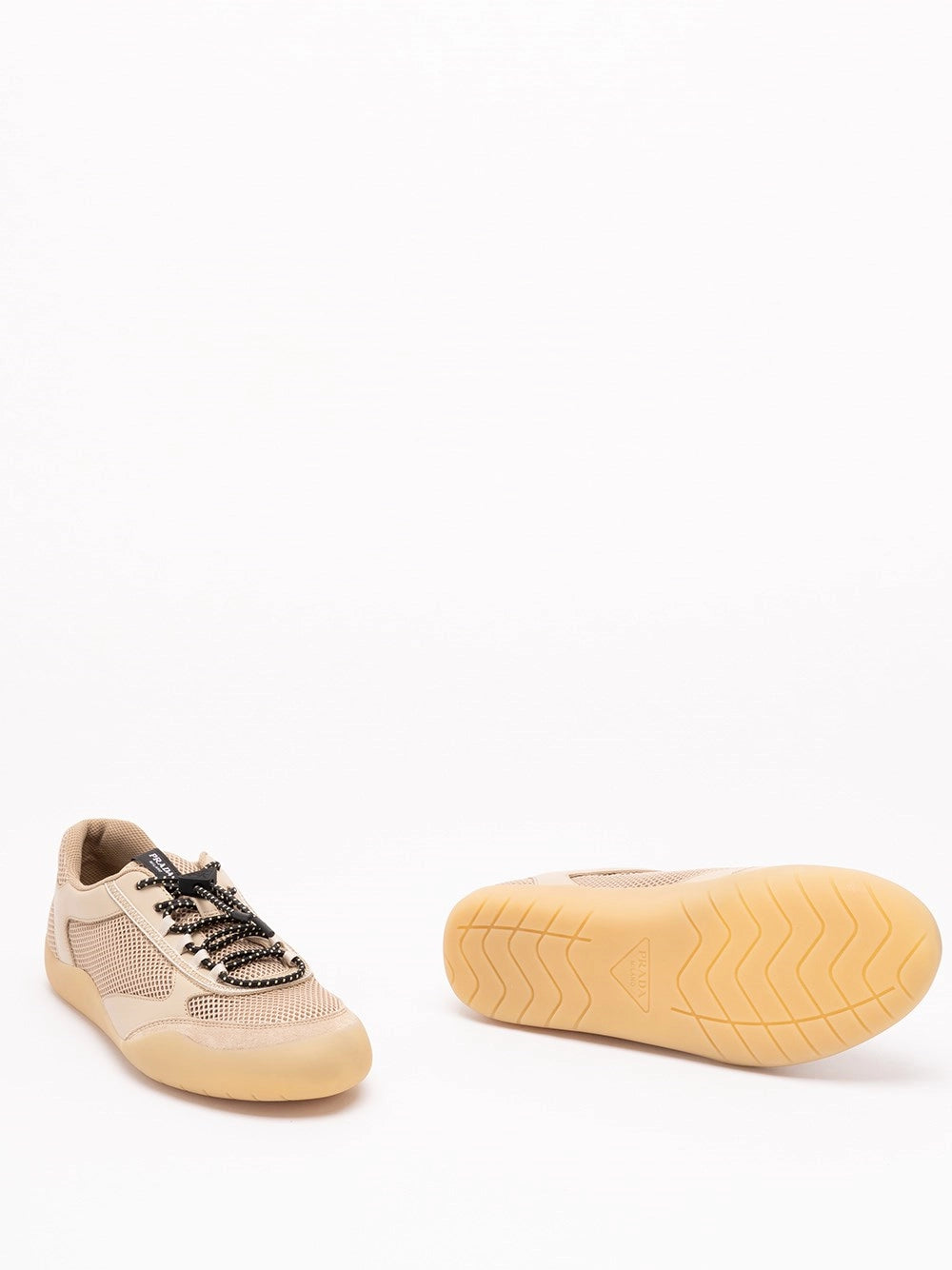 Prada Prada Men Speedrock Leather And Mesh Fabric Sneakers