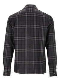 Burberry Men Check Wool And Cashmere Overshirt