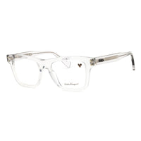 Salvatore Ferragamo Eyeglasses Square Full Rim, Light Crystal Grey Frame and Clear Demo Lenses Lens SF2923050