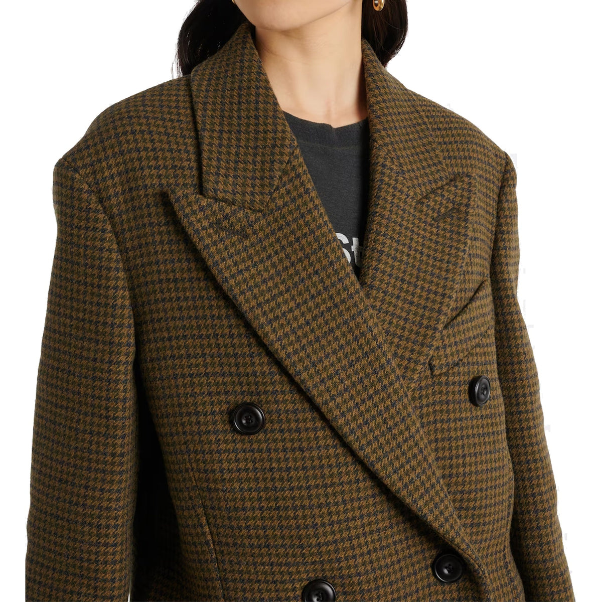 Acne Studios Acne Studios Checked Double-Breasted Wool Blend Coat Women