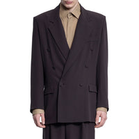 Saint Laurent Double-Breasted Silk-Crepe Blazer Men