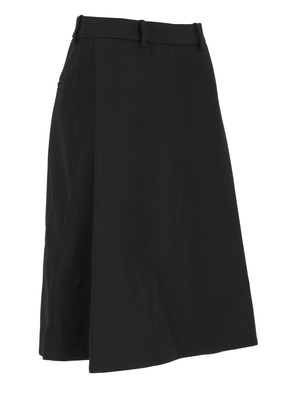 Balenciaga Women "Folded" Midi Twill Skirt