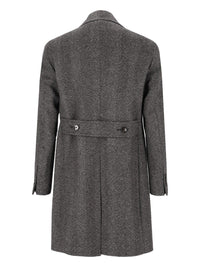 Tagliatore Men Double-Breasted Herringbone Coat