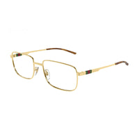 Gucci Eyeglasses Rectangle Full Rim, Gold Frame and Clear Demo Lenses Lens GG1678O005