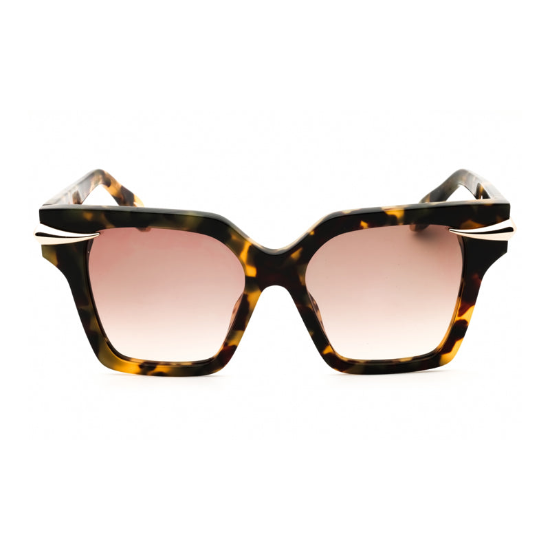 Roberto Cavalli Sunglasses Square Full Rim, Vintage Havana Frame and Brown Gradient Lens SRC002M0AGG