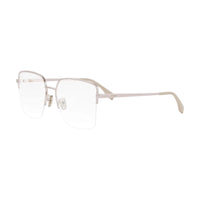 Fendi Eyeglasses Square Semi Rim, Gold Frame and Clear Demo Lens Lens FE50091U028