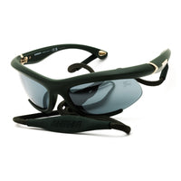 Burberry Sunglasses Shield Semi Rim, Rubber Green Frame and Grey Mirror Black Lens BE446241556G