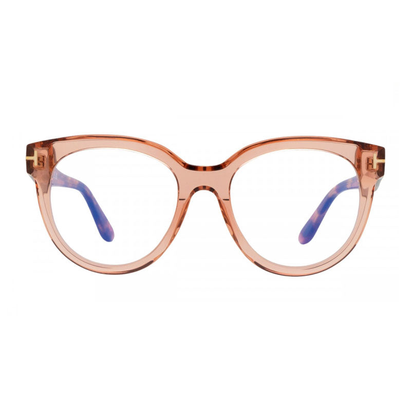 Tom Ford Tom Ford Eyeglasses Oval Full Rim, Shiny Pink Frame and Clear/Blue Light Block Lenses Lens FT5987-B072
