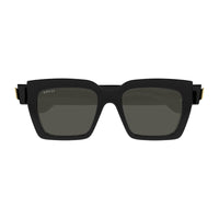 Gucci Sunglasses Square Full Rim, Shiny Black Frame and Grey Lens GG1689S001