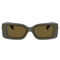 Versace Versace Sunglasses Rectangle Full Rim, White Frame and Dark Grey Lens VE4474U314/87