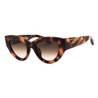 Roberto Cavalli Sunglasses Cat Eye Full Rim, Shiny Dark Havana Frame and Light Brown Lens SRC009M02BV