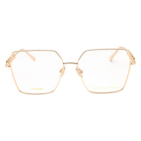 Philipp Plein Eyeglasses Square Full Rim, Shiny Rose Gold Frame and Clear Demo Lenses Lens VPP071M0300