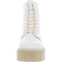 Bettyy Womens Zip Up Round Toe Combat & Lace-up Boots
