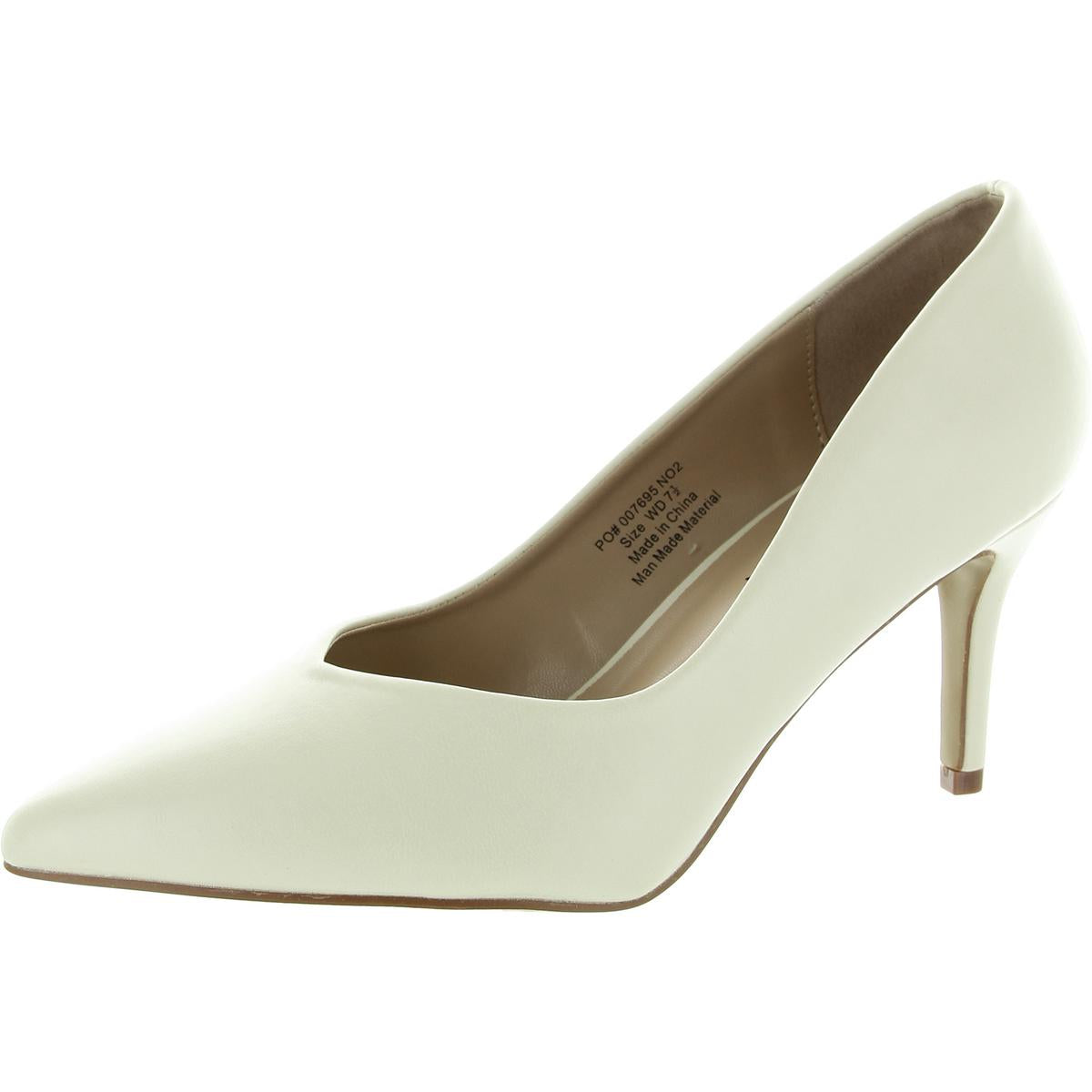 Womens Solid Faux Leather Pumps