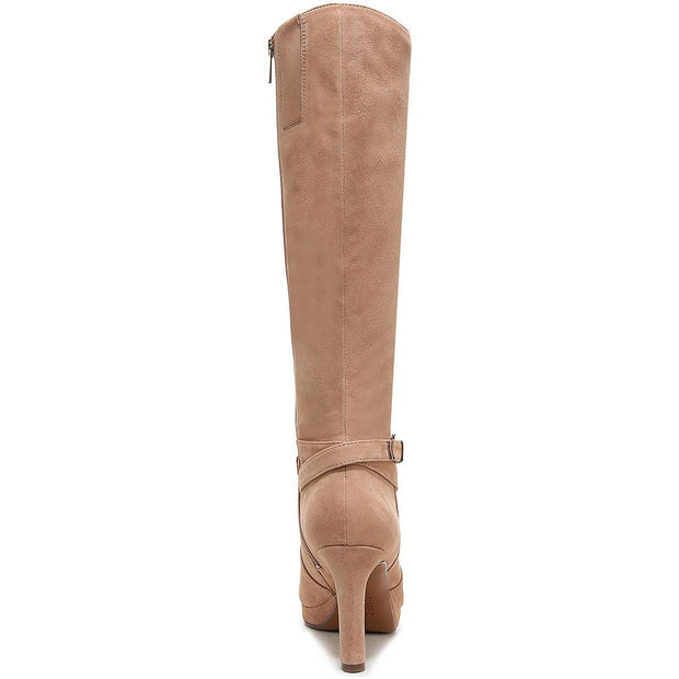 Taelynn Womens Zipper Leather Knee-High Boots