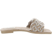 Zeal Womens Braided Embellished Slide Sandals