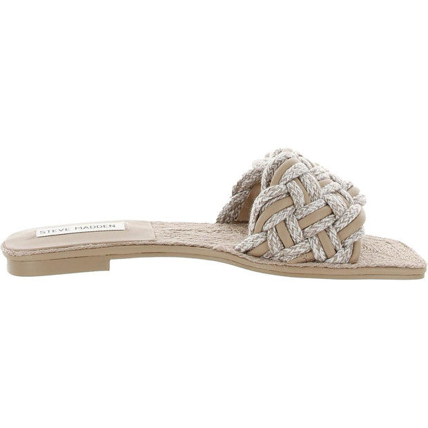 Zeal Womens Braided Embellished Slide Sandals