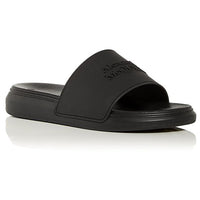 Womens Slide On Flat Slide Sandals Black