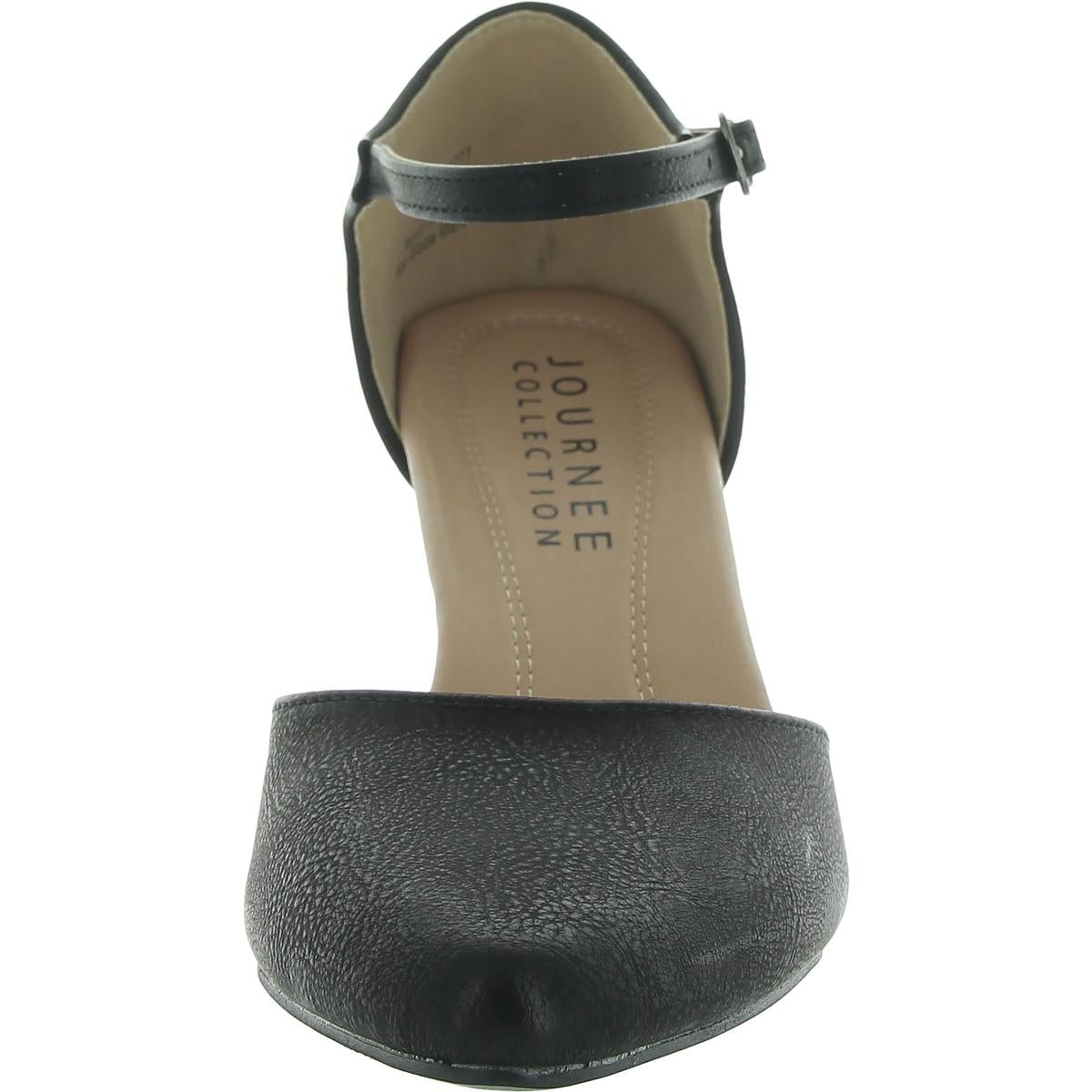 Womens Slip On Pointed Toe Mary Jane Heels