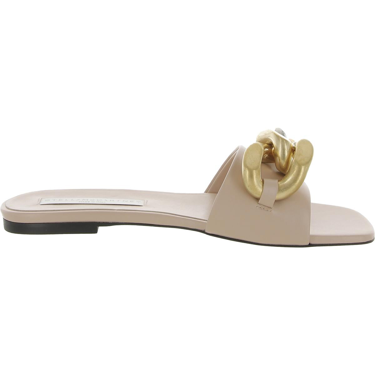 Falabella Womens Faux Leather Slip-On Slide Sandals