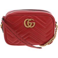 Marmont 2 Womens Chevron Leather Shoulder Handbag