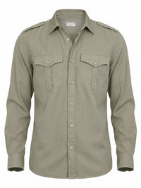Brunello Cucinelli Men Cotton Chevron Shirt