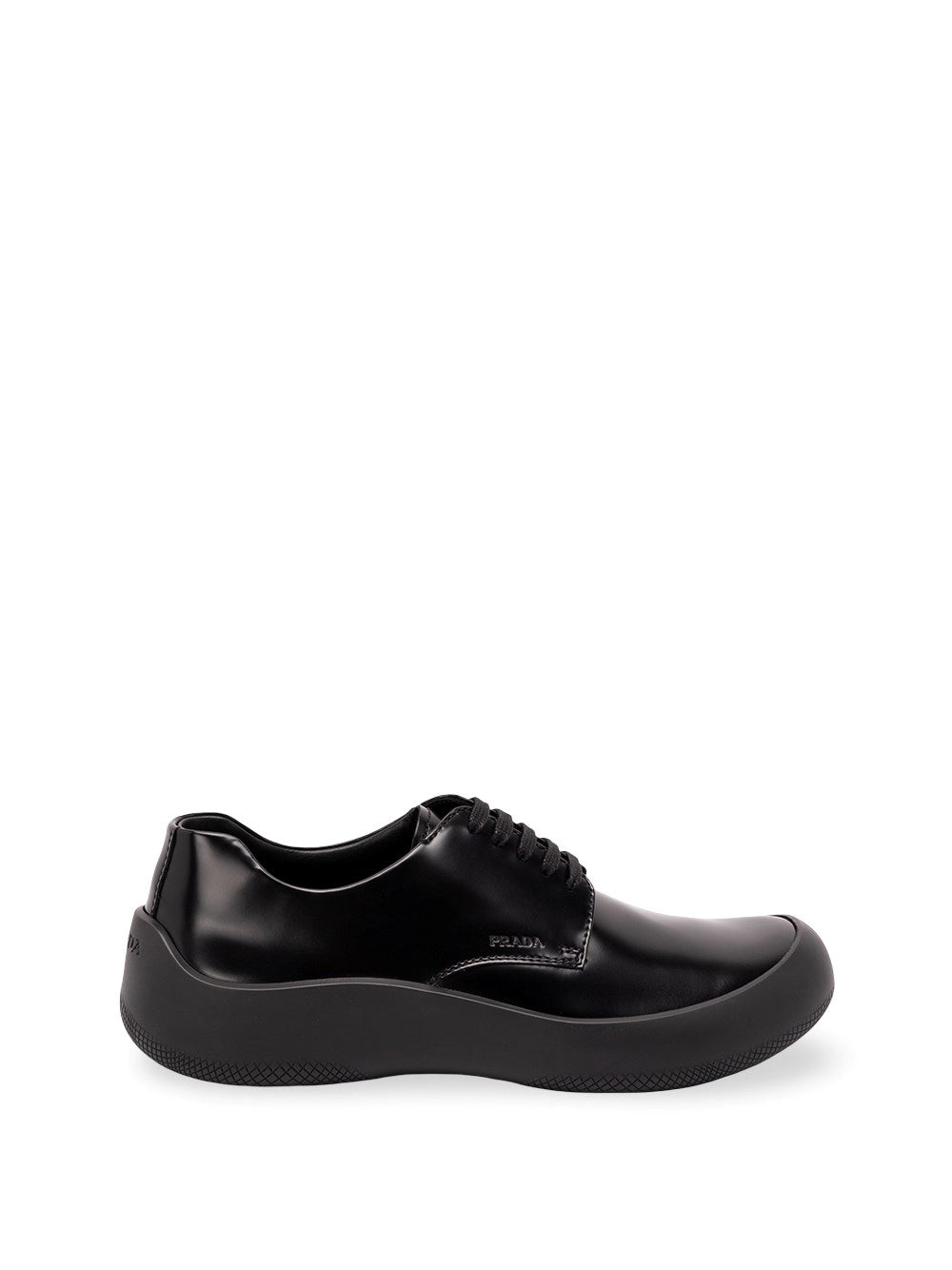 Prada Prada Men Brushed Leather Laced Shoes