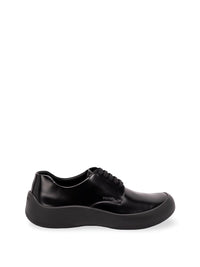 Prada Prada Men Brushed Leather Laced Shoes