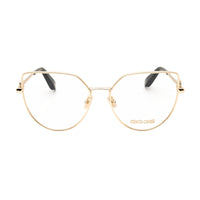Roberto Cavalli Eyeglasses Cat Eye Full Rim, Shiny Rose Gold Frame and Clear Demo Lenses Lens VRC0480300