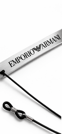 Emporio Armani Silver Rubber Eyewear Strap