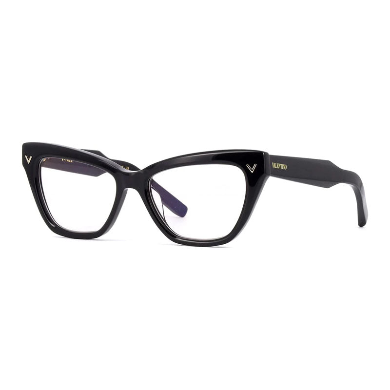 Valentino Eyeglasses Cat Eye Full Rim, Havana Frame and Clear Demo Lens Lens VLX-140B