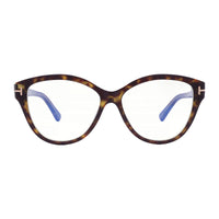 Tom Ford Tom Ford Eyeglasses Cat Eye Full Rim, Black/Crystal Frame and Clear Blue Light Block Lens FT5954-B003