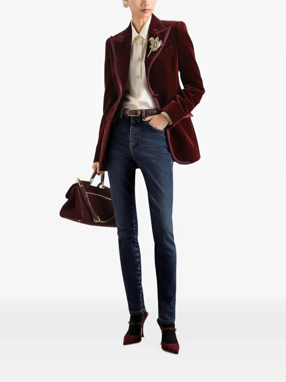 Dolce & Gabbana Women Turlington Single-Breasted Jacket In Velvet