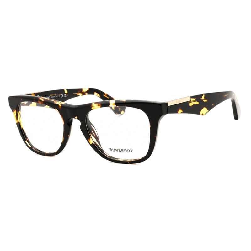 Burberry Eyeglasses Square Full Rim, Dark Havana Frame and Clear Demo Lenses Lens BE24094106