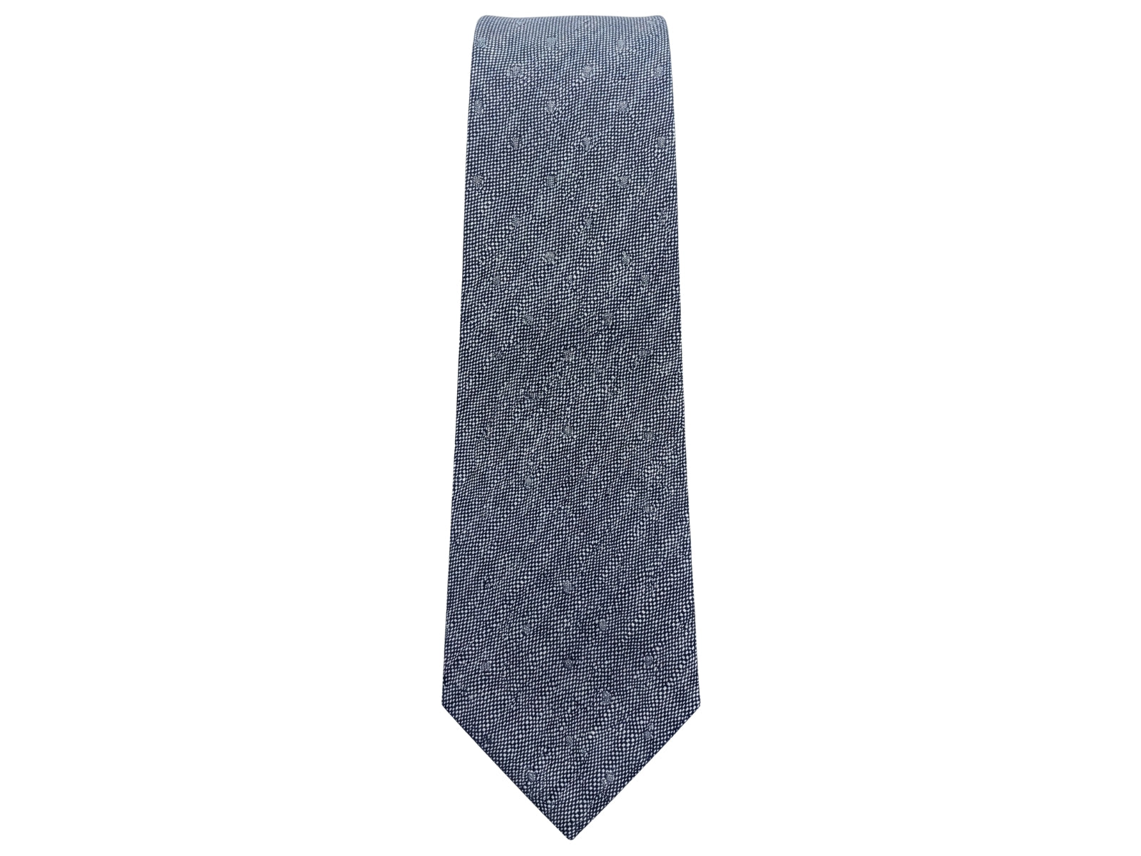 Emporio Armani Checkered Blue 100% Silk Mens Tie