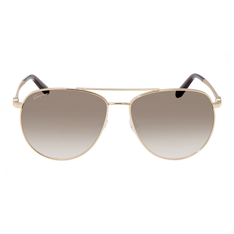 Salvatore Ferragamo Sunglasses Aviator Full Rim, Dark Gunmetal Frame and Blue Lens SF157S015