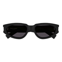Saint Laurent Sunglasses Round Full Rim, Black Frame and Black Lens SL618001