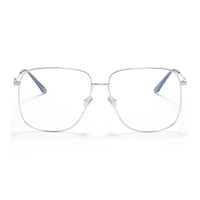 Valentino Eyeglasses Square Full Rim, Silver/Black Frame and Clear Demo Lens Lens VLX-171C