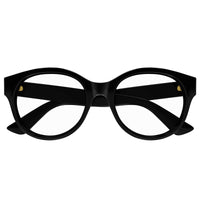 Gucci Eyeglasses Round Full Rim, Dark Havana Frame and Clear Demo Lens Lens GG1580O002