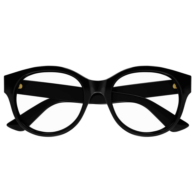 Gucci Eyeglasses Round Full Rim, Dark Havana Frame and Clear Demo Lens Lens GG1580O002