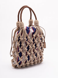 Prada Women ``Prada Noué` Cotton And Leather Handbag