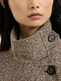 Brunello Cucinelli Women Sparkling Chevron Coat Whit Belt