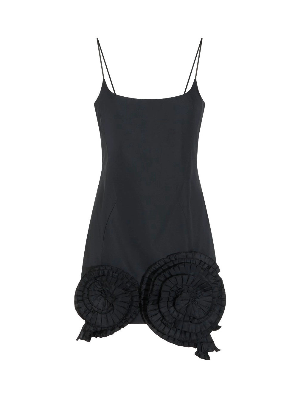 Blumarine Women Short Taffeta Dress With Pleated Roses
