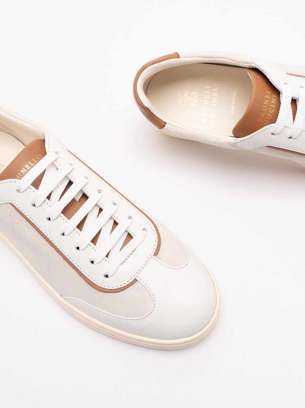 Brunello Cucinelli Men Calfskin And Leather Sneakers